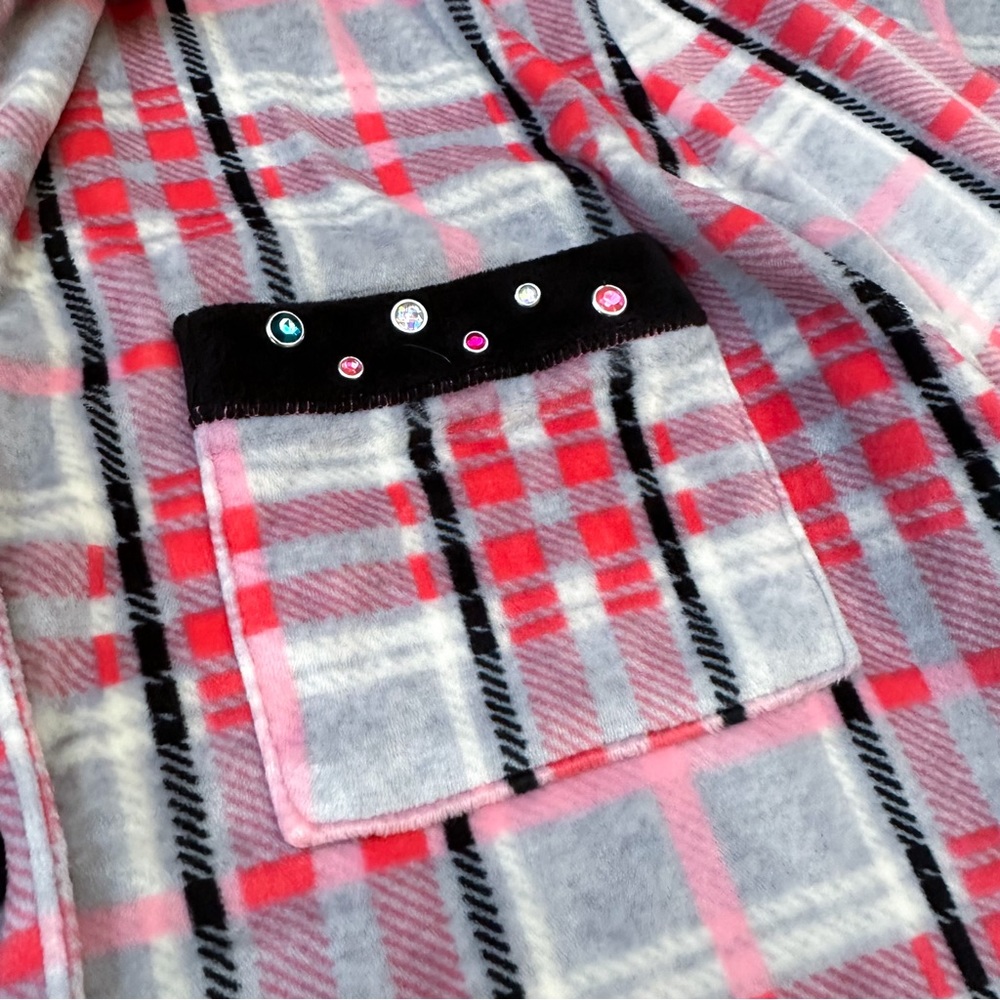 ELLEN TRACY soft fleece plaid PJ pajama set, S. - Picture 6 of 9